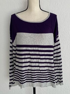 Apt 9 Kohls sweater jumper lightweight striped preppy casual rayon XL NWT